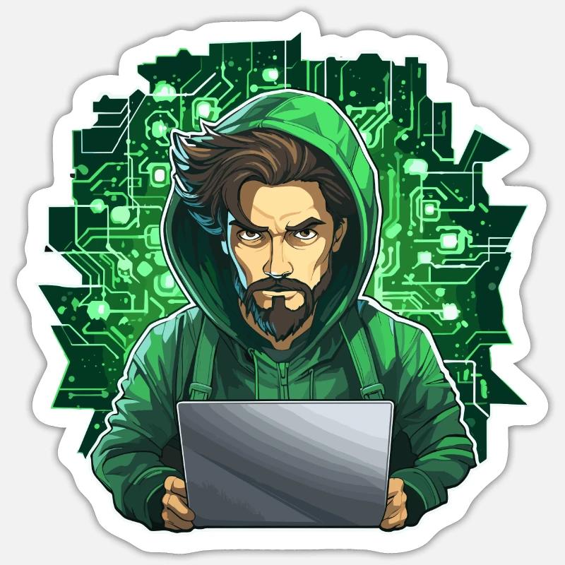 Hacker éthique - Illustration - Sticker taille S (10 x 10 cm) - blanc mat