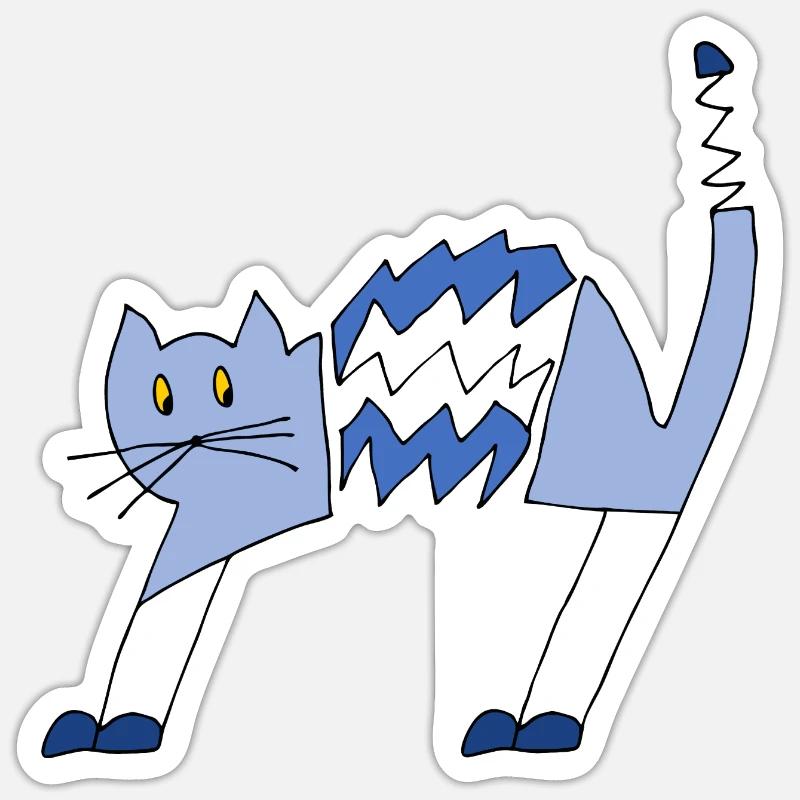 Cat - Sticker size S (10 x 10 cm) - white matte