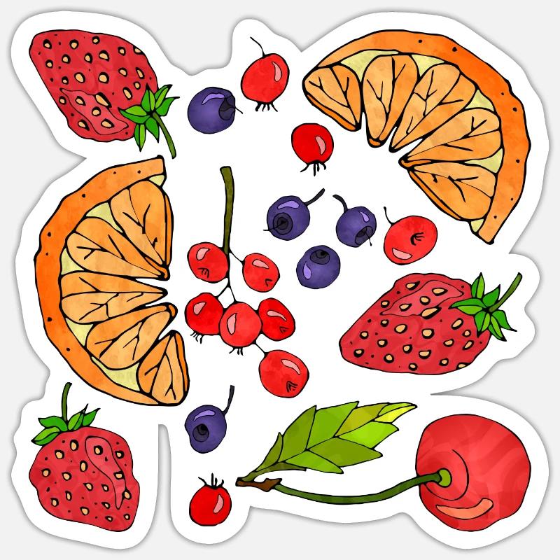 Fruit - Sticker taille S (10 x 10 cm) - blanc mat