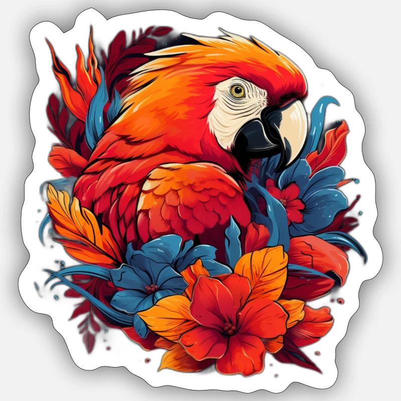 Exotic Parrot Sticker size S (10 x 10 cm)
