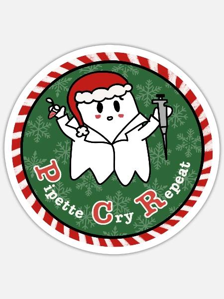 Xmas PCR - Sticker Größe S (10 x 10 cm) - Mattweiß