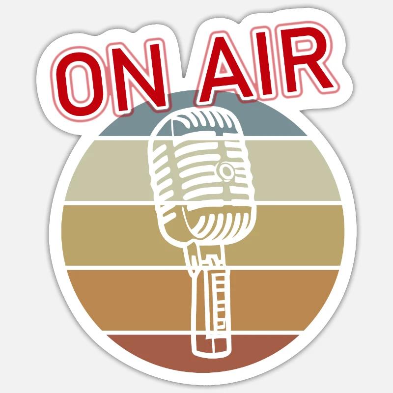 Micro à l’antenne - Sticker taille S (10 x 10 cm) - blanc mat