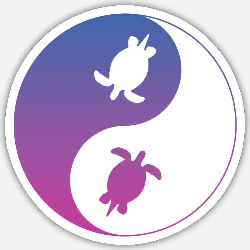 Schildkröte - Sticker Größe S (10 x 10 cm) - Mattweiß