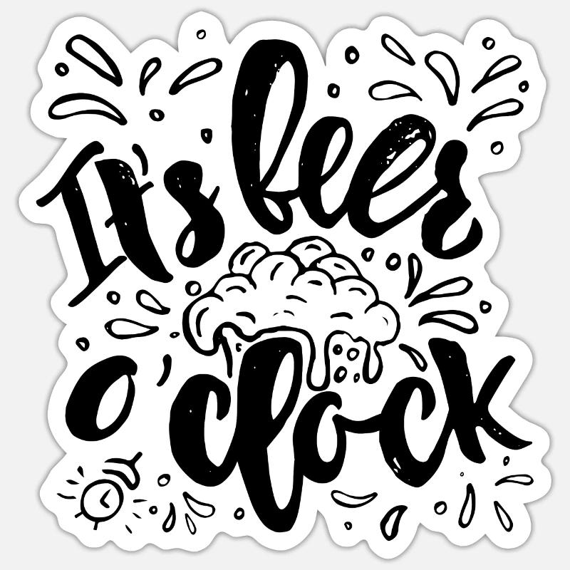 It's beer o'clock - Sticker size S (10 x 10 cm) - white matte