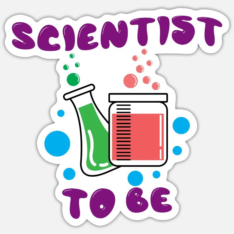 Carrière Workaholic Scientist Statement Job - Sticker taille S (10 x 10 cm) - blanc mat