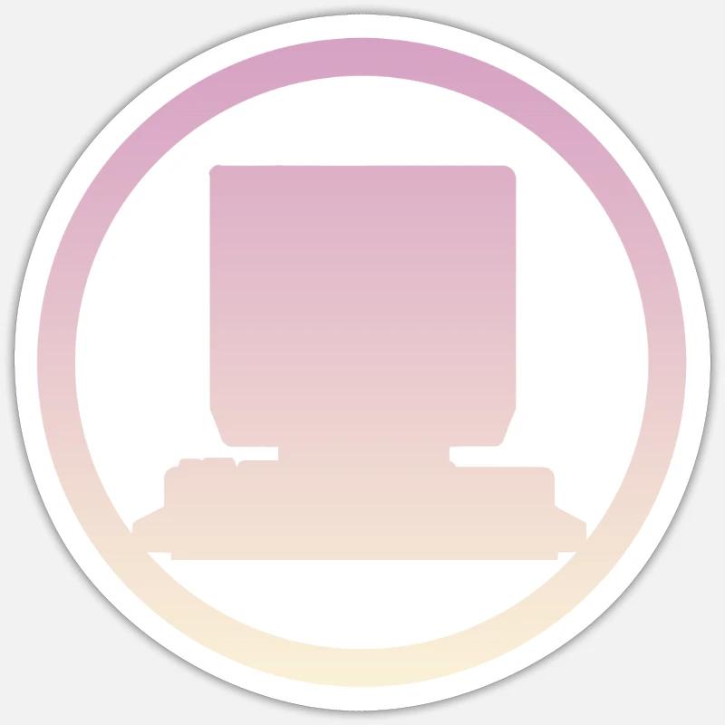Computerarbeit Computer Computer - Sticker Größe S (10 x 10 cm) - Mattweiß