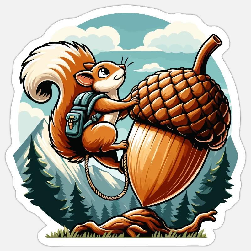 Abenteuer Eichhörnchen Sticker Größe S (10 x 10 cm)
