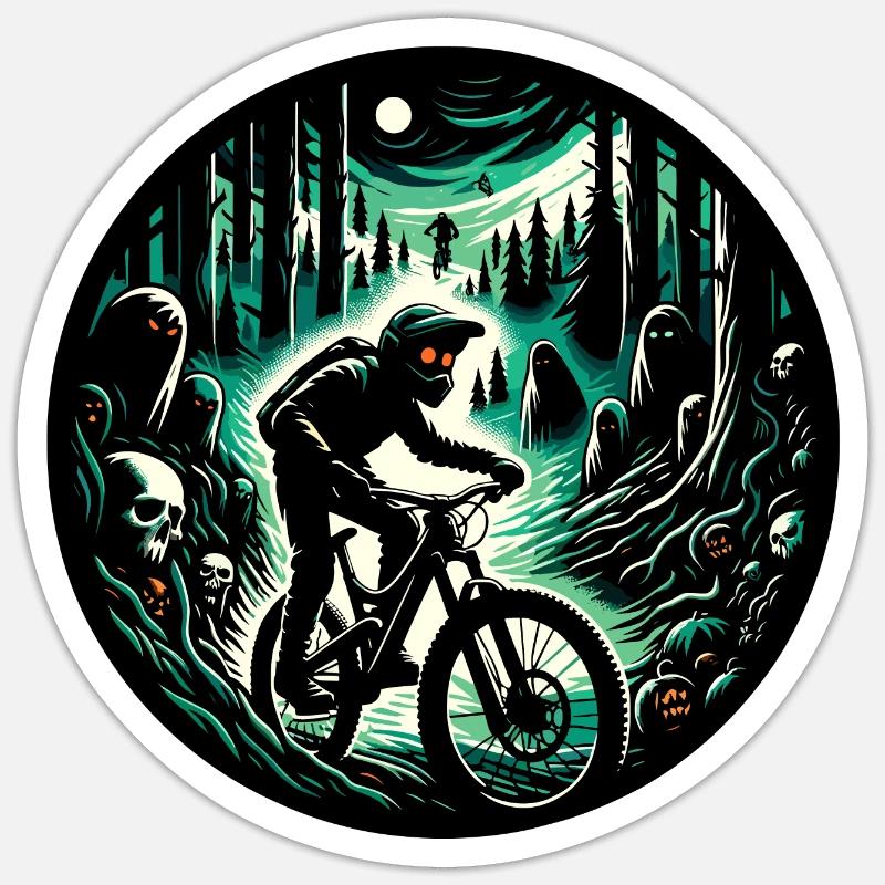 Midnight Trail MTB - Sticker size S (10 x 10 cm) - white matte