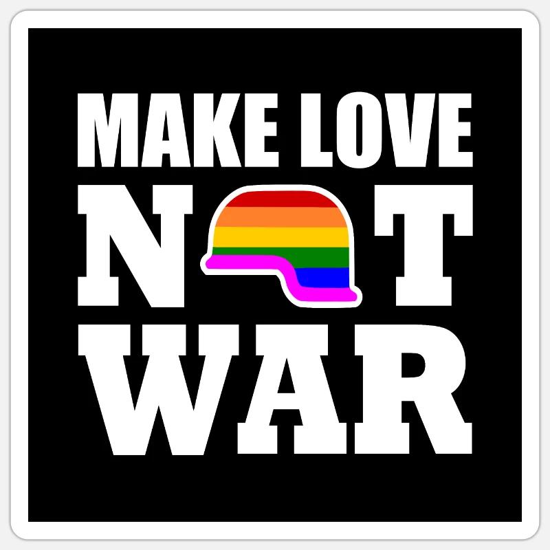 Make love not war - Sticker Größe S (10 x 10 cm) - Mattweiß