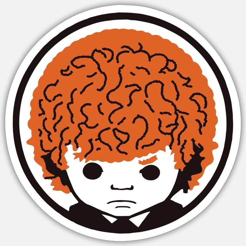 La tête bouclée réfléchie - Sticker taille S (10 x 10 cm) - blanc mat