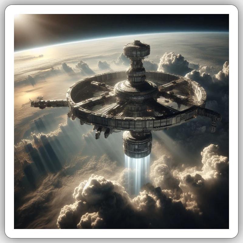 La future station spatiale s’envole vers l’espace Sticker taille S (10 x 10 cm)