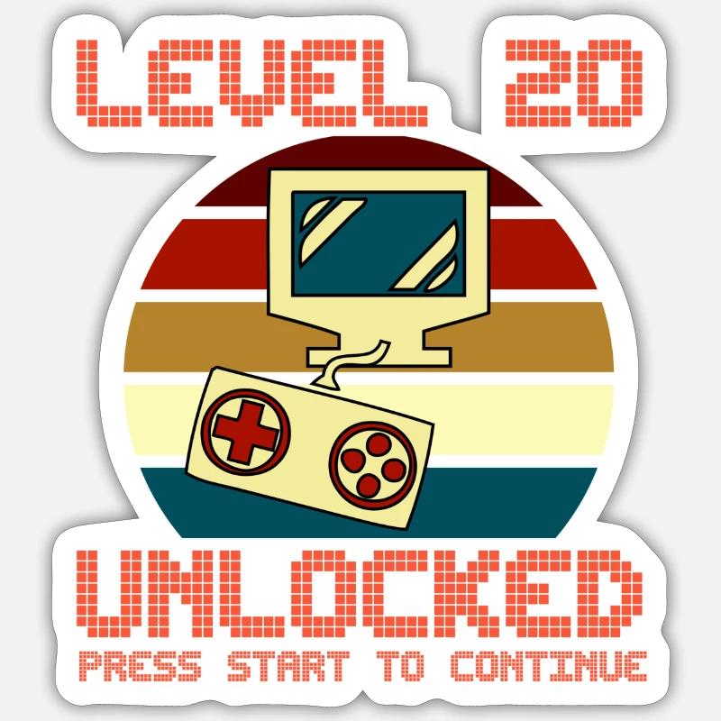 Stufe 20 - Sticker Größe S (10 x 10 cm) - Mattweiß