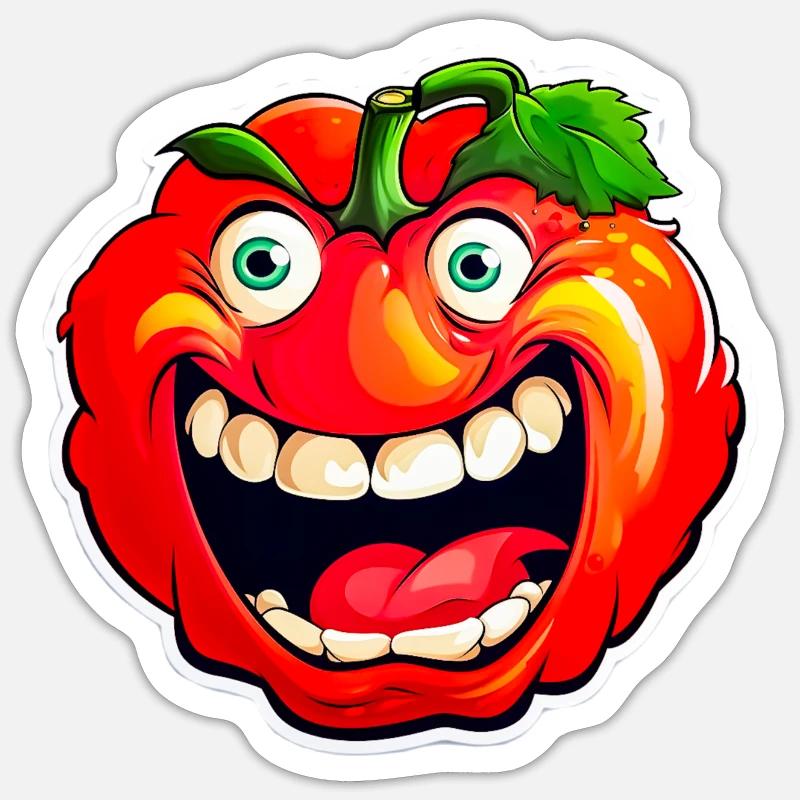 Böse Tomate Sticker Größe S (10 x 10 cm)