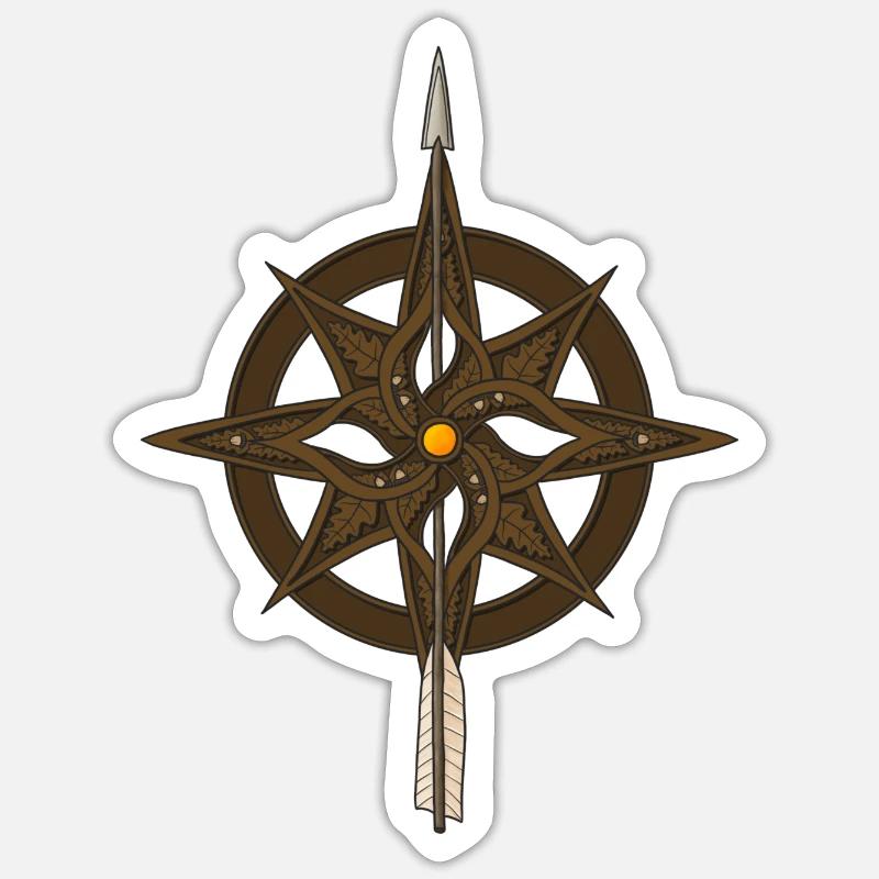 Fantasy Kompassrose Sticker Größe S (10 x 10 cm)