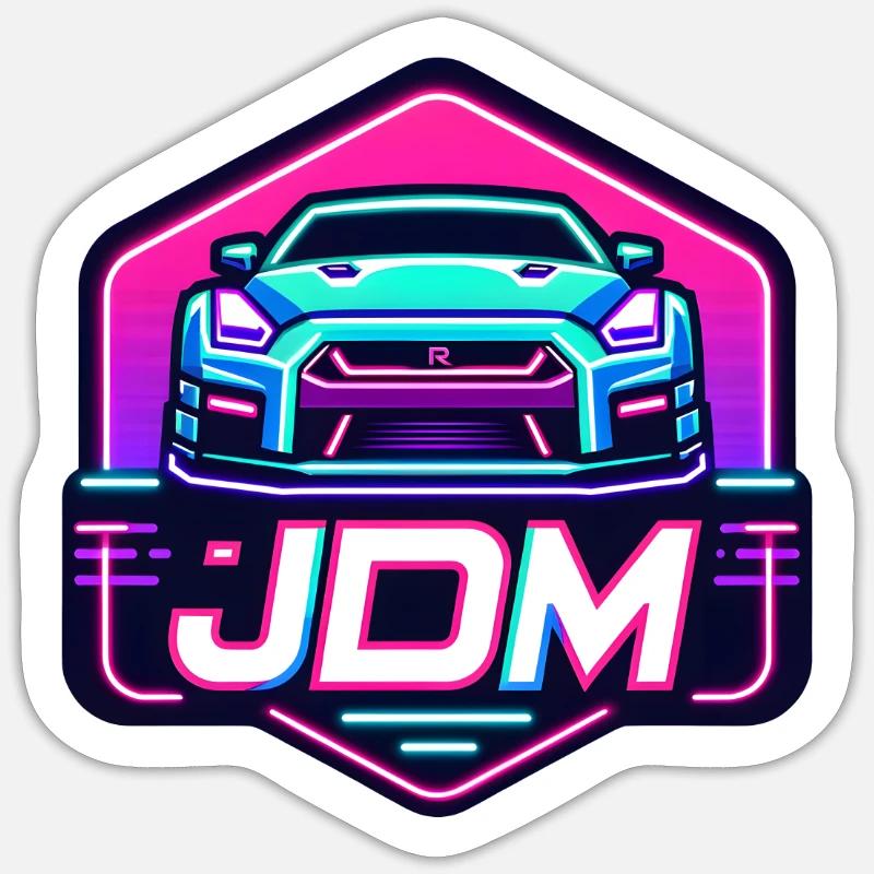 Néon JDM - Sticker taille S (10 x 10 cm) - blanc mat