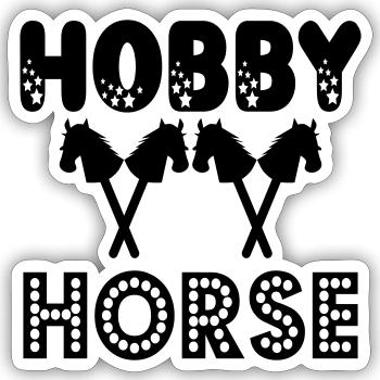 STECKENPFERDE - HOBBY HORSE - Sticker Größe S (10 x 10 cm) - Mattweiß - Vorne