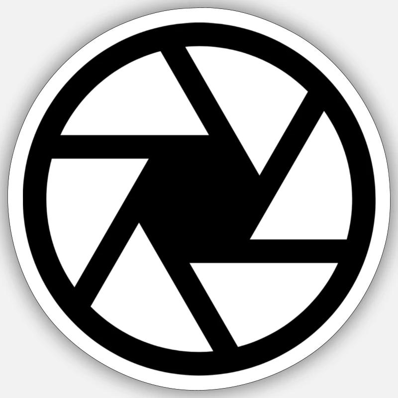 Caméra - Sticker taille S (10 x 10 cm) - blanc mat