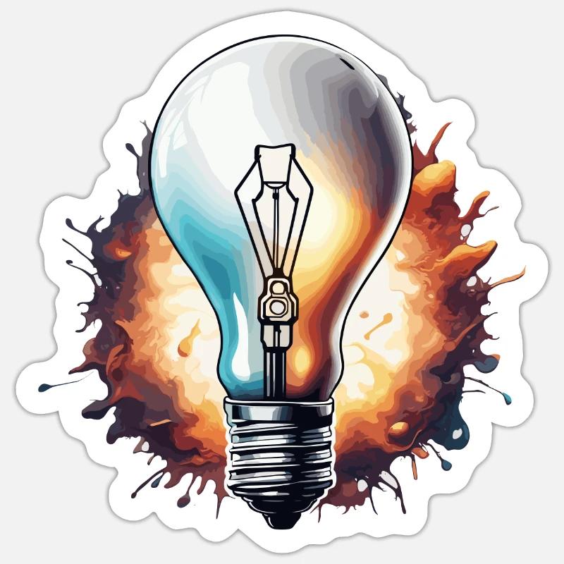 Bulb / Bulb / Brightness / Light Sticker size S (10 x 10 cm)