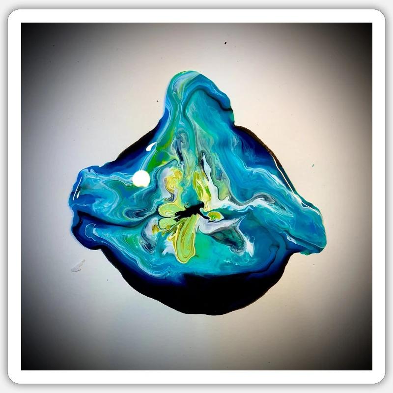 Acrylic Pouring Fish Sticker size S (10 x 10 cm)