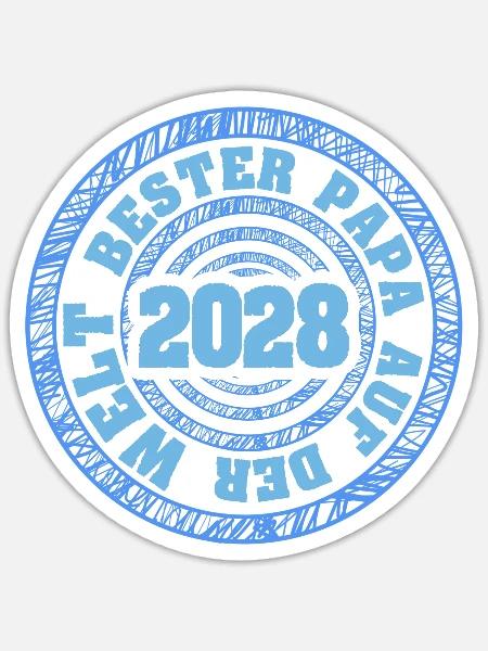 2028 - Sticker Größe S (10 x 10 cm) - Mattweiß