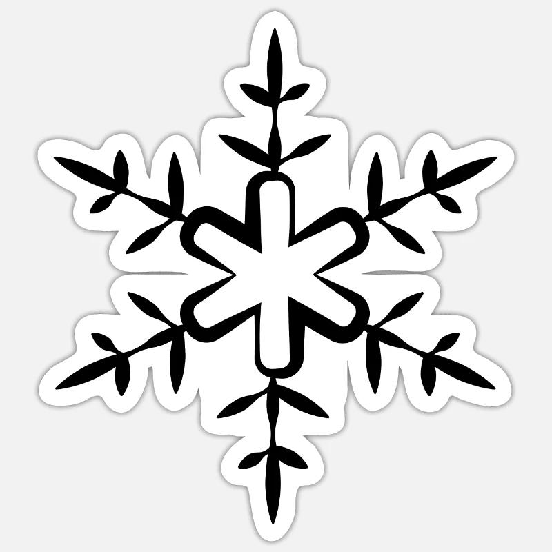 Flocon de neige - Sticker taille S (10 x 10 cm) - blanc mat