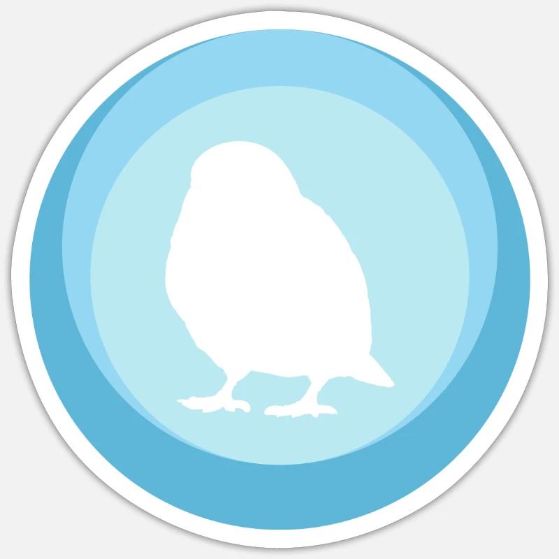 Oiseau Perruche Volant - Sticker taille S (10 x 10 cm) - blanc mat