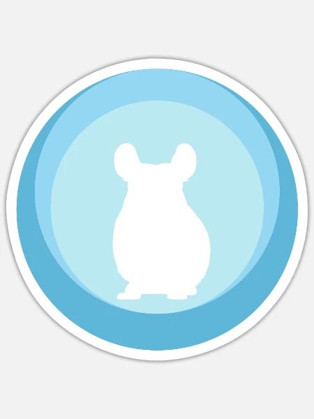 Chinchilla Mäuschen Mäuschen - Sticker Größe S (10 x 10 cm) - Mattweiß