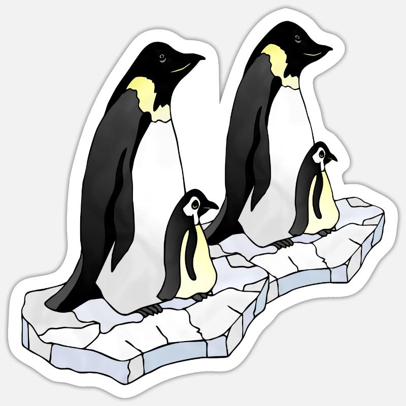 Penguins - Sticker size S (10 x 10 cm) - white matte