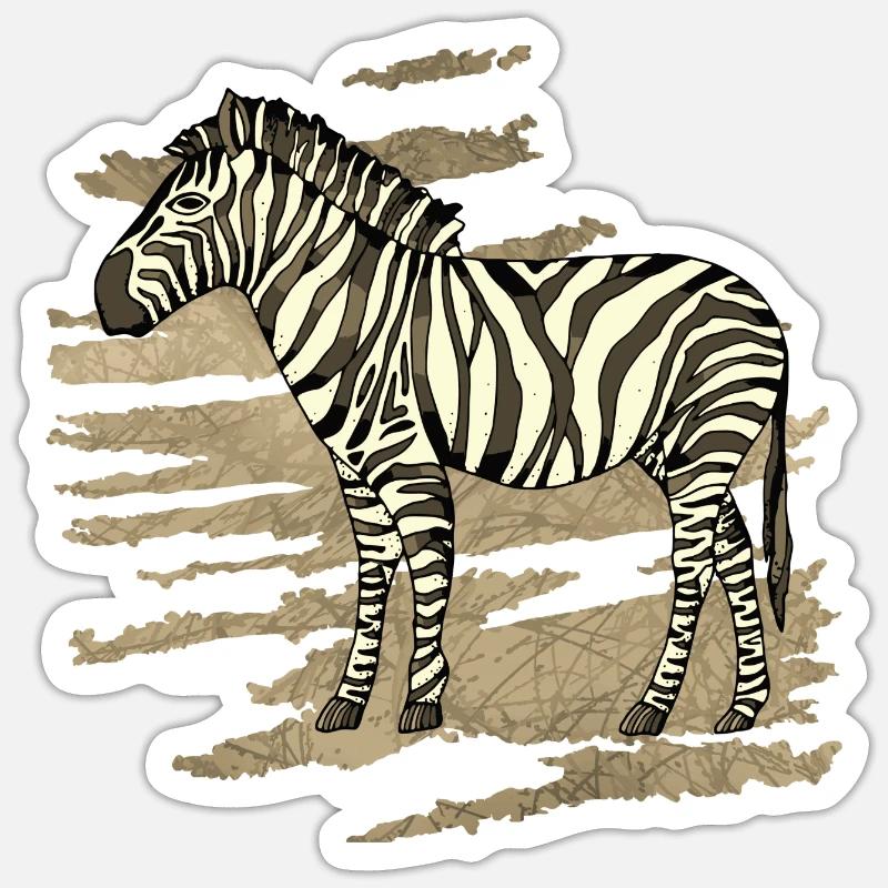 Zebra - Sticker Größe S (10 x 10 cm) - Mattweiß