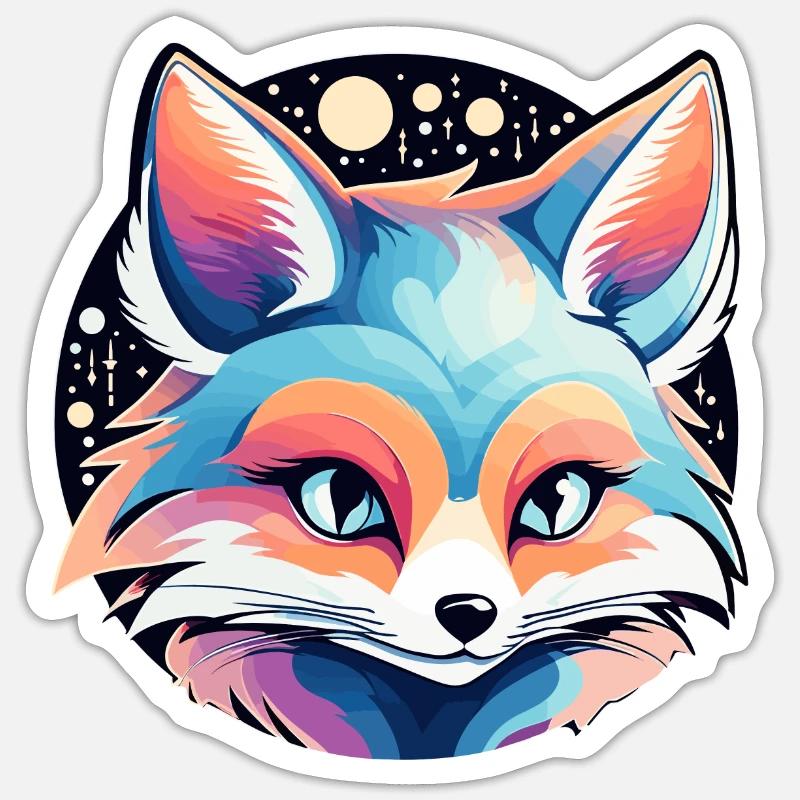 Fox Drawing - Sticker size S (10 x 10 cm) - white matte