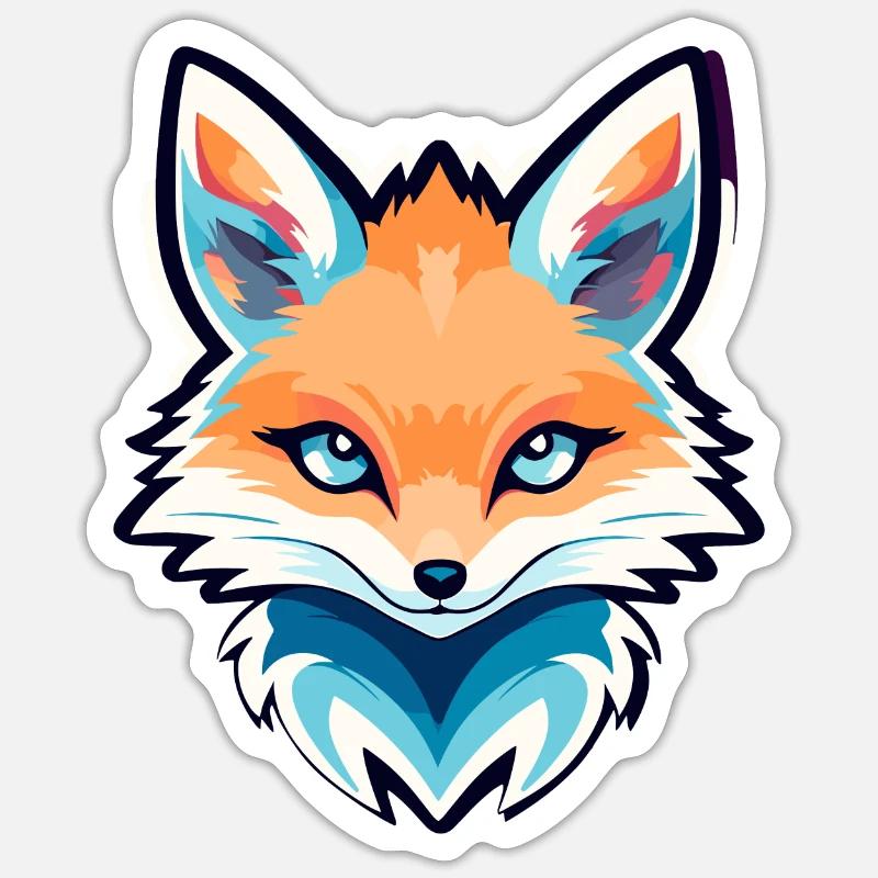Fox Drawing Sticker size S (10 x 10 cm)