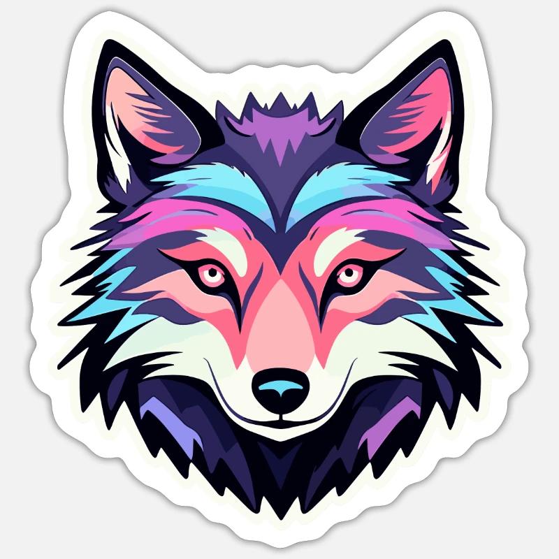 Wolf Drawing Sticker size S (10 x 10 cm)