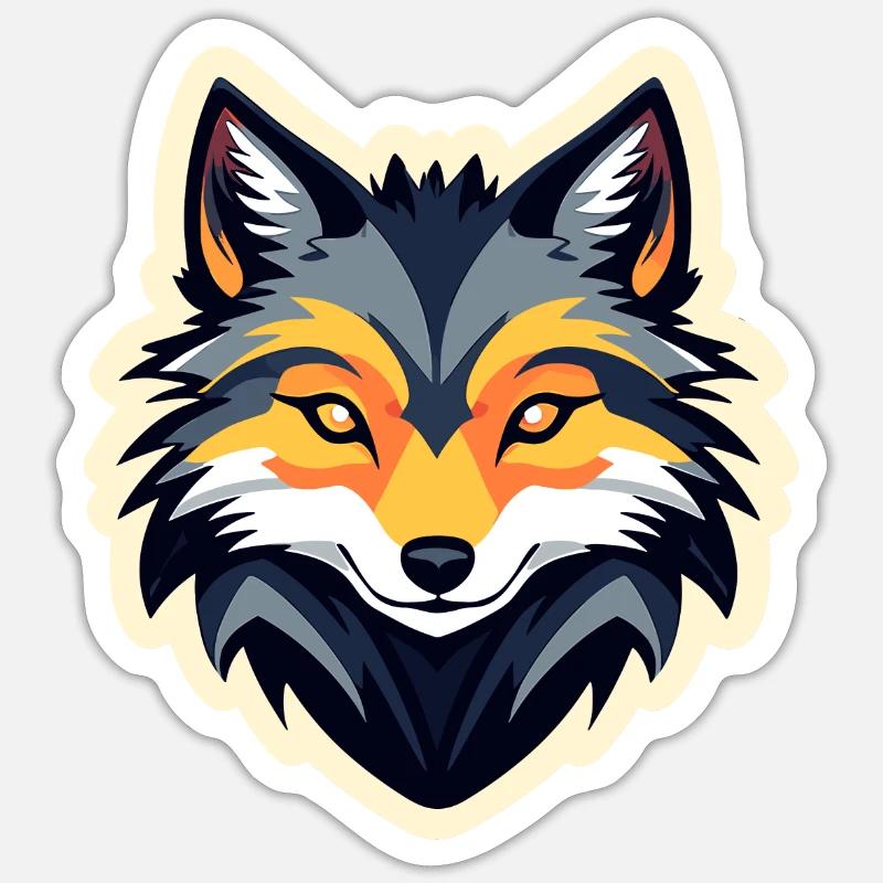 Wolf Drawing Sticker size S (10 x 10 cm)