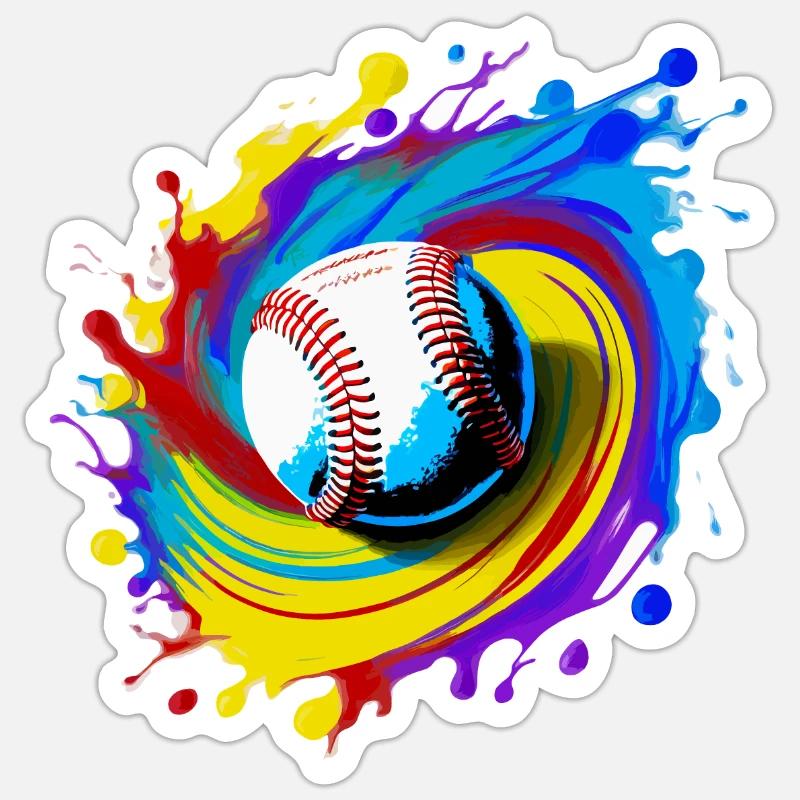Baseball - Sticker taille S (10 x 10 cm) - blanc mat