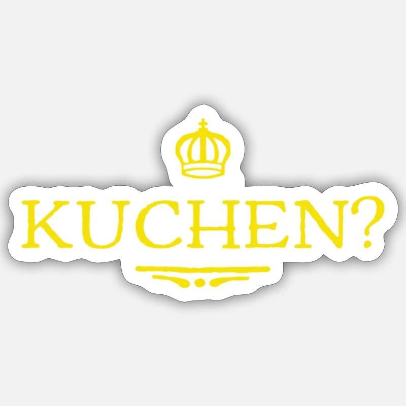 wer will Kuchen? - Sticker Größe S (10 x 10 cm) - Mattweiß