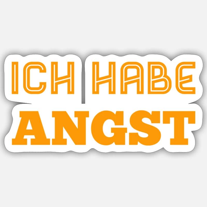 voller Angst - Sticker Größe S (10 x 10 cm) - Mattweiß