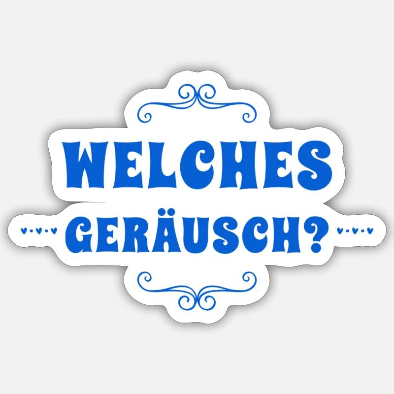 welches Geräusch? - Sticker Größe S (10 x 10 cm) - Mattweiß