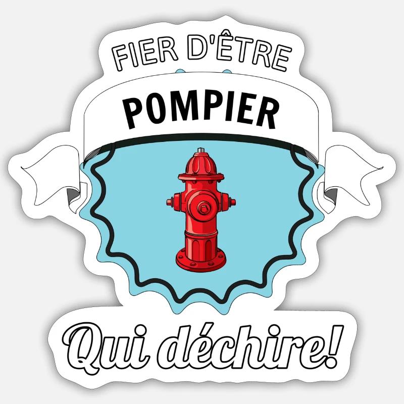 Pompier Sticker taille S (10 x 10 cm)
