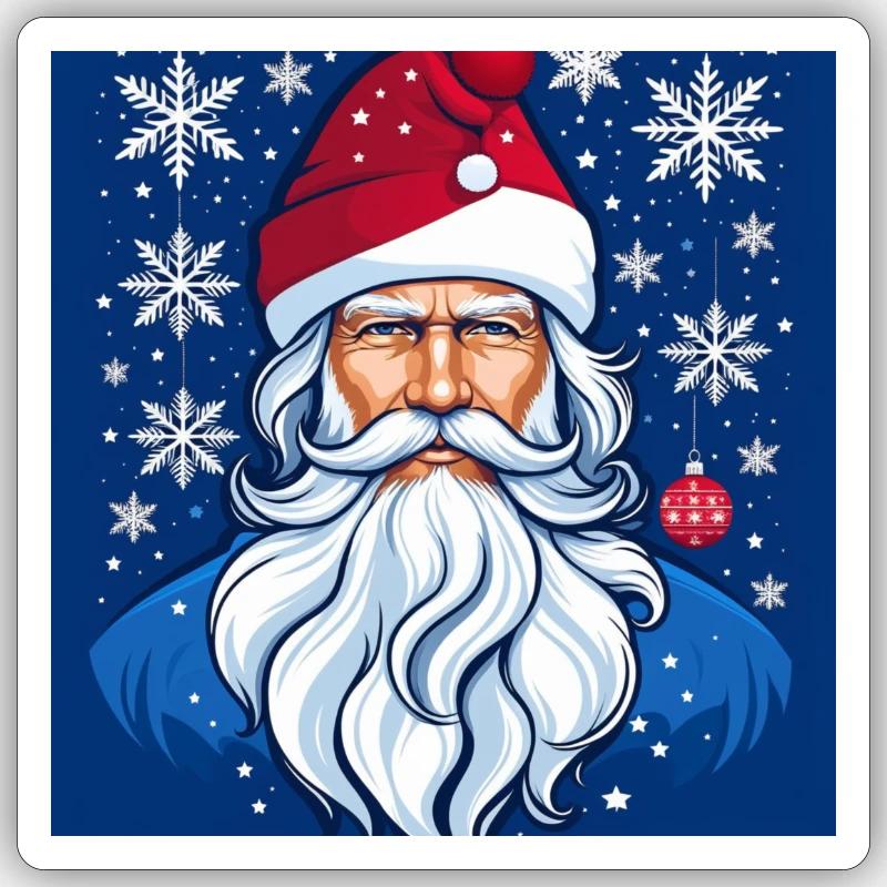 Weihnachtsmann Sticker Größe S (10 x 10 cm)