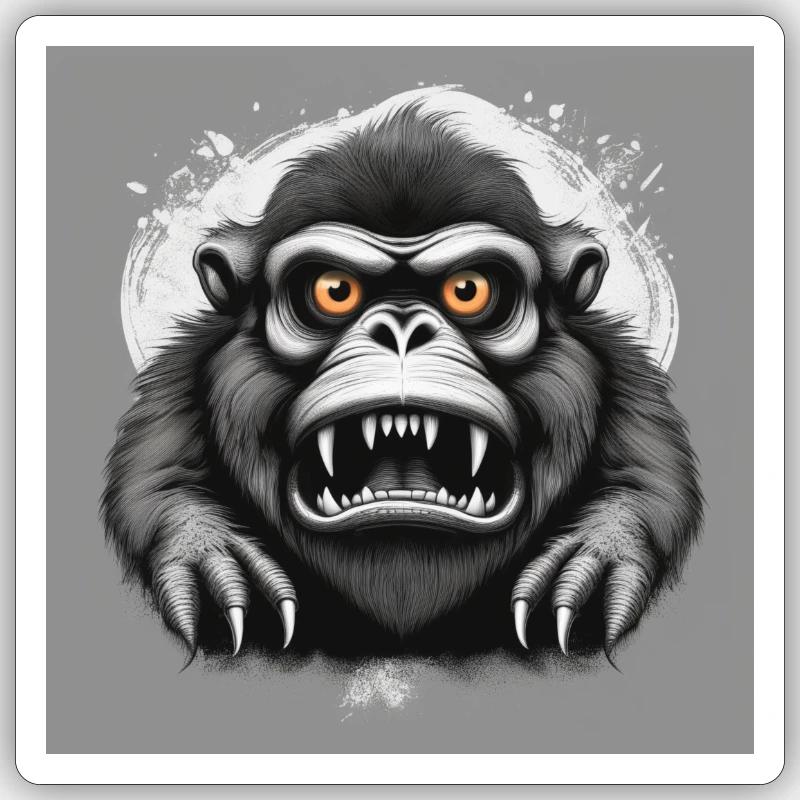 affe - Sticker Größe S (10 x 10 cm) - Mattweiß