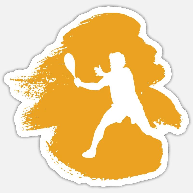 Joueur de squash Raquette de squash - Sticker taille S (10 x 10 cm) - blanc mat