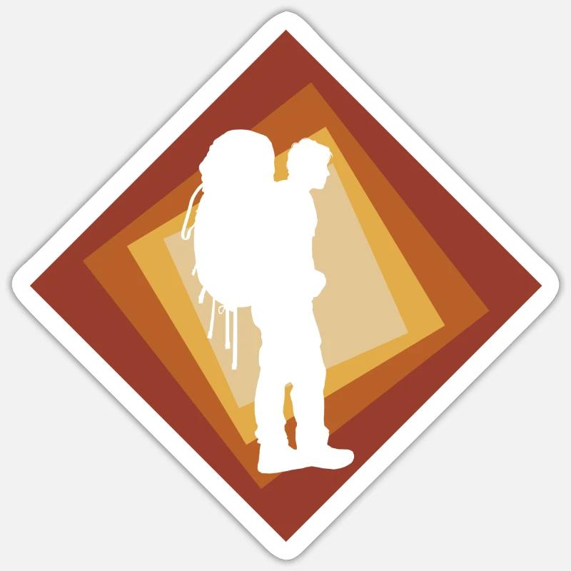 Backpacker Backpack Backpack - Sticker taille S (10 x 10 cm) - blanc mat