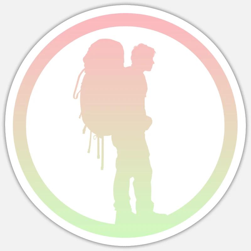 Backpacking Wanderer Backpacker - Sticker size S (10 x 10 cm) - white matte