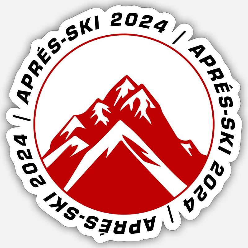 Apres Ski 2024 - Sticker Größe S (10 x 10 cm) - Mattweiß