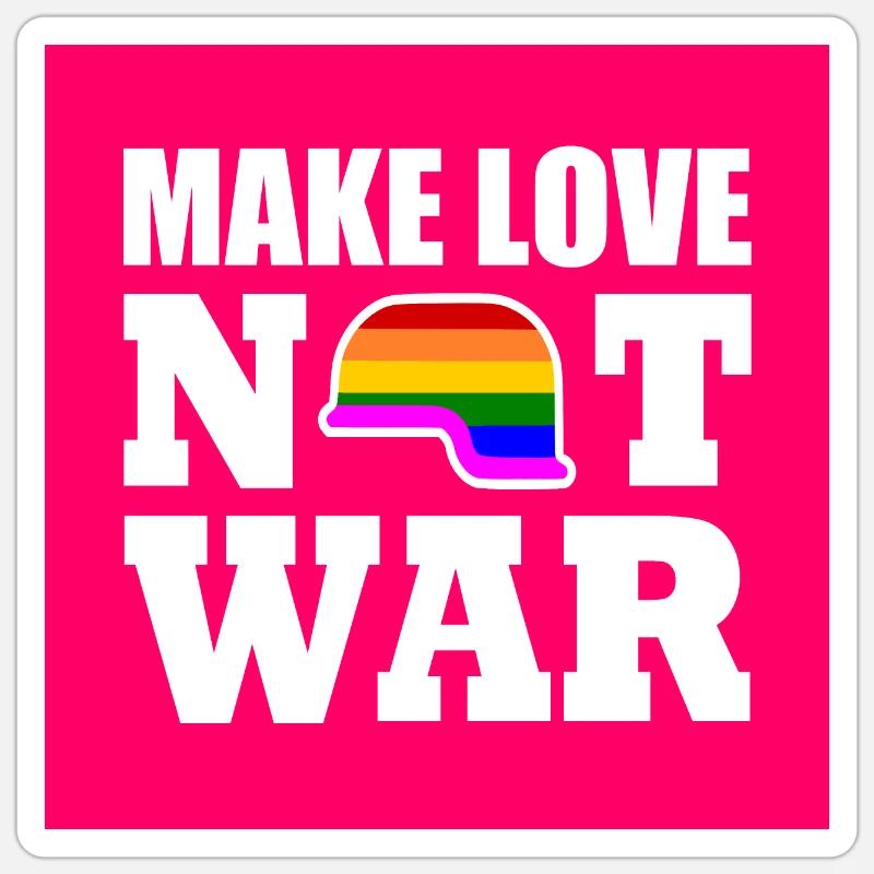 Make love not war - Sticker Größe S (10 x 10 cm) - Mattweiß