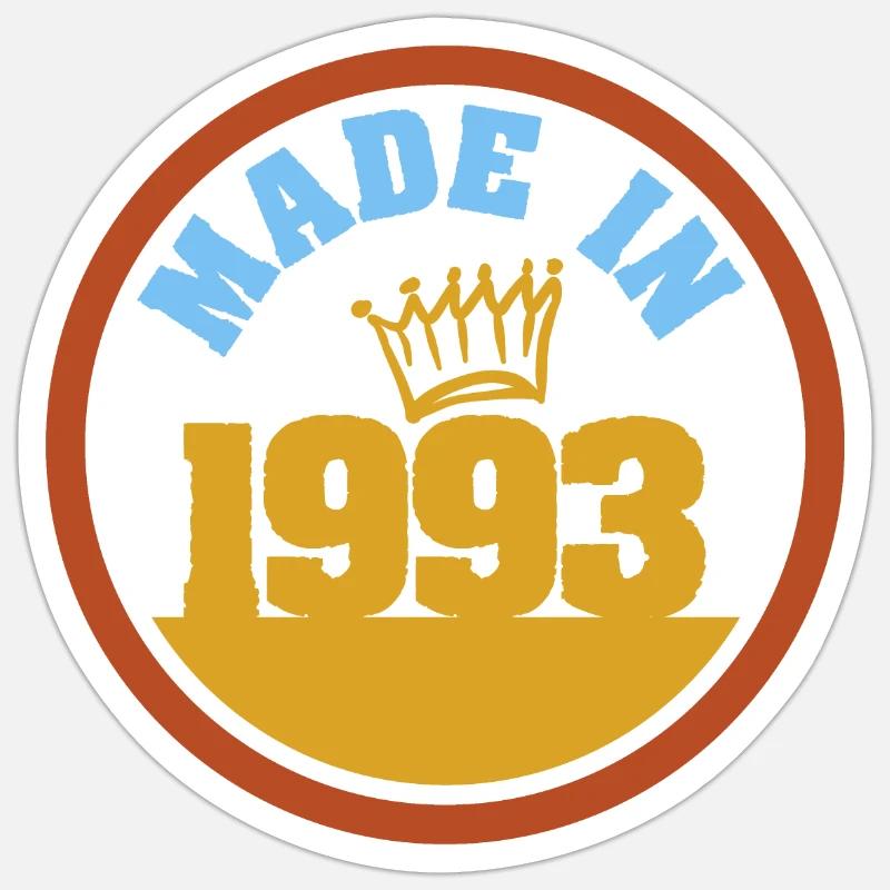 1993 - Sticker taille S (10 x 10 cm) - blanc mat