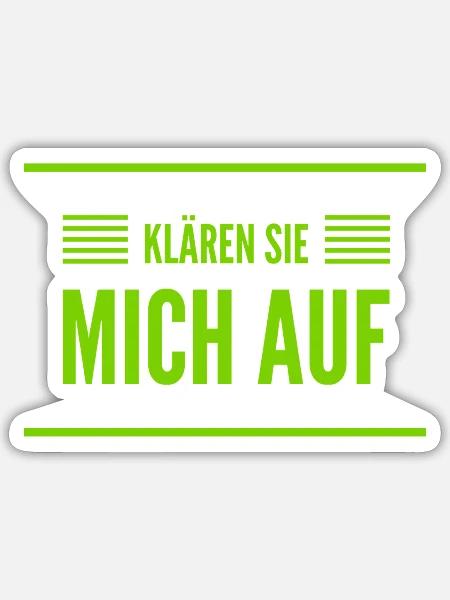 klären sie mich auf - Sticker Größe S (10 x 10 cm) - Mattweiß