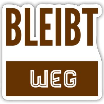 bitte halten sie Abstand - Sticker Größe S (10 x 10 cm) - Mattweiß - Vorne