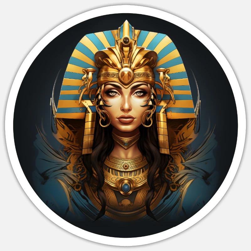 Antlitz einer Pharaonin - Sticker Größe S (10 x 10 cm) - Mattweiß