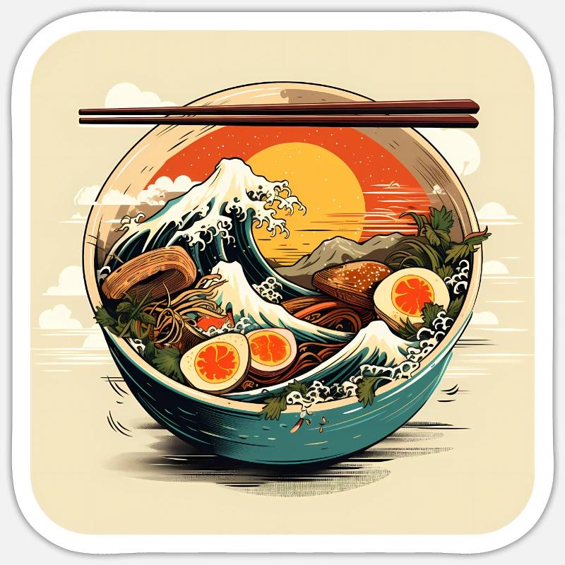 Ramen Wave - Sticker size S (10 x 10 cm) - white matte
